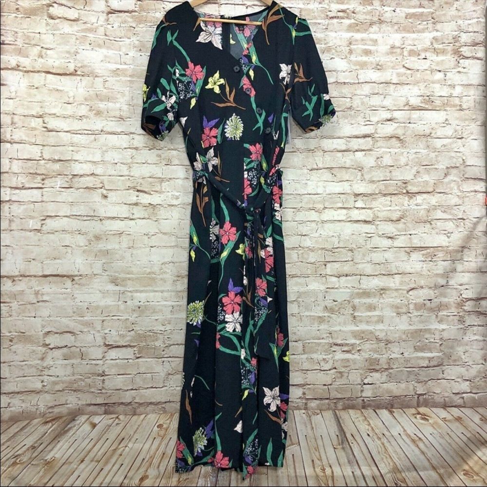 Worthington Black Floral Jumpsuit